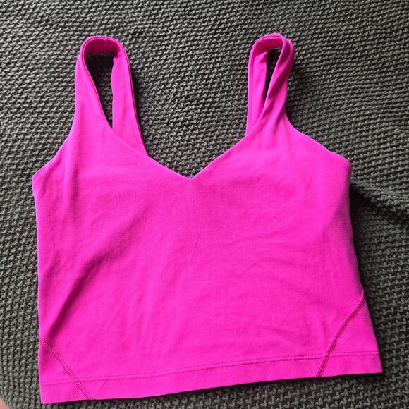 Lululemon Align Tank Crop Bra Top Sonic Pink Athleisure Gym Run Size 4 - Picture 7 of 9